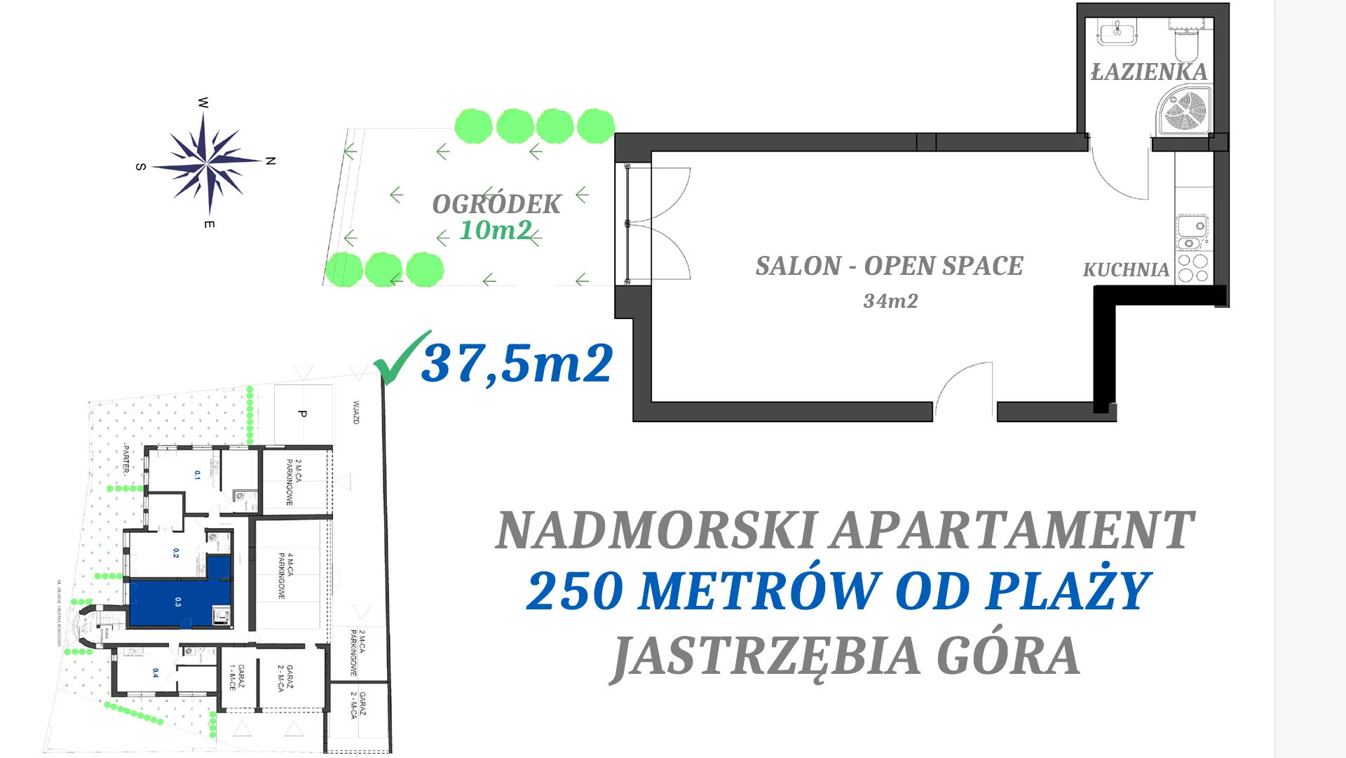 1 pokój, apartament 37,50 m², parter, oferta nr 0.3, Apartamenty FILMARE, Jastrzębia Góra, ul. Derdowskiego 17