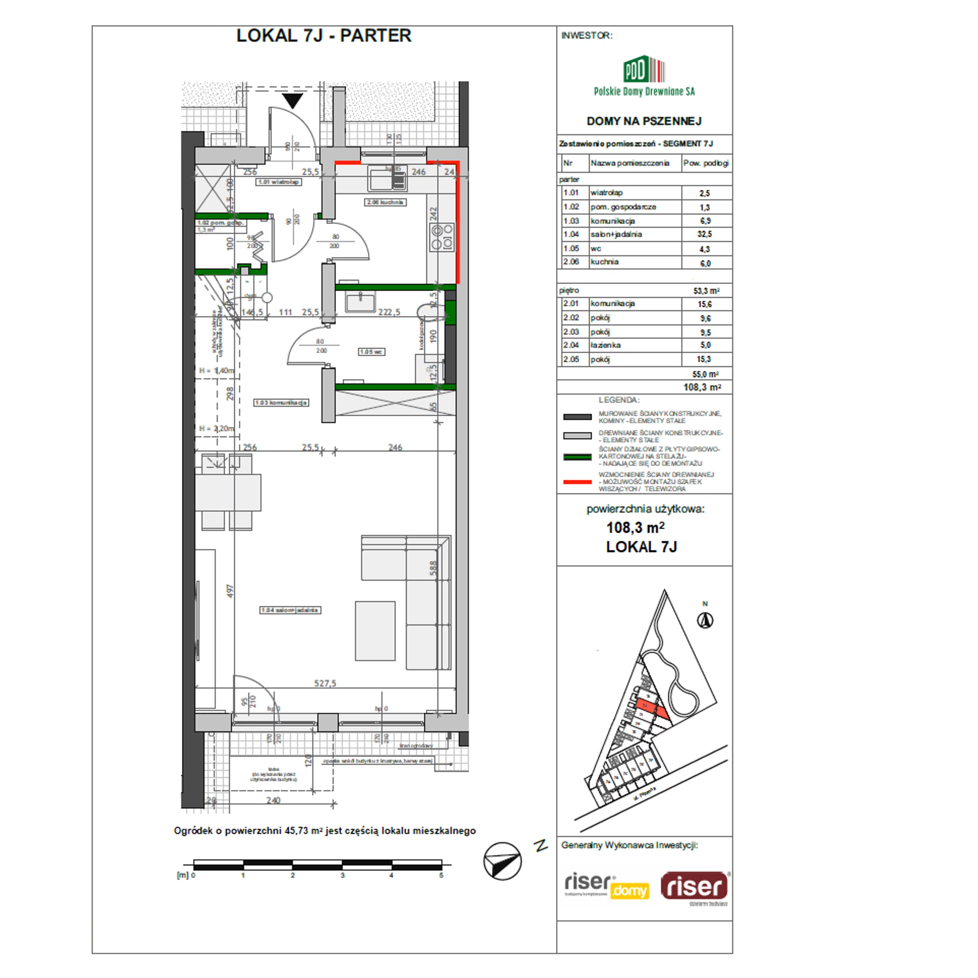 Dom 108,30 m², oferta nr 7J, Domy na Pszennej, Łódź, Polesie, Stare Polesie, ul Pszenna 7
