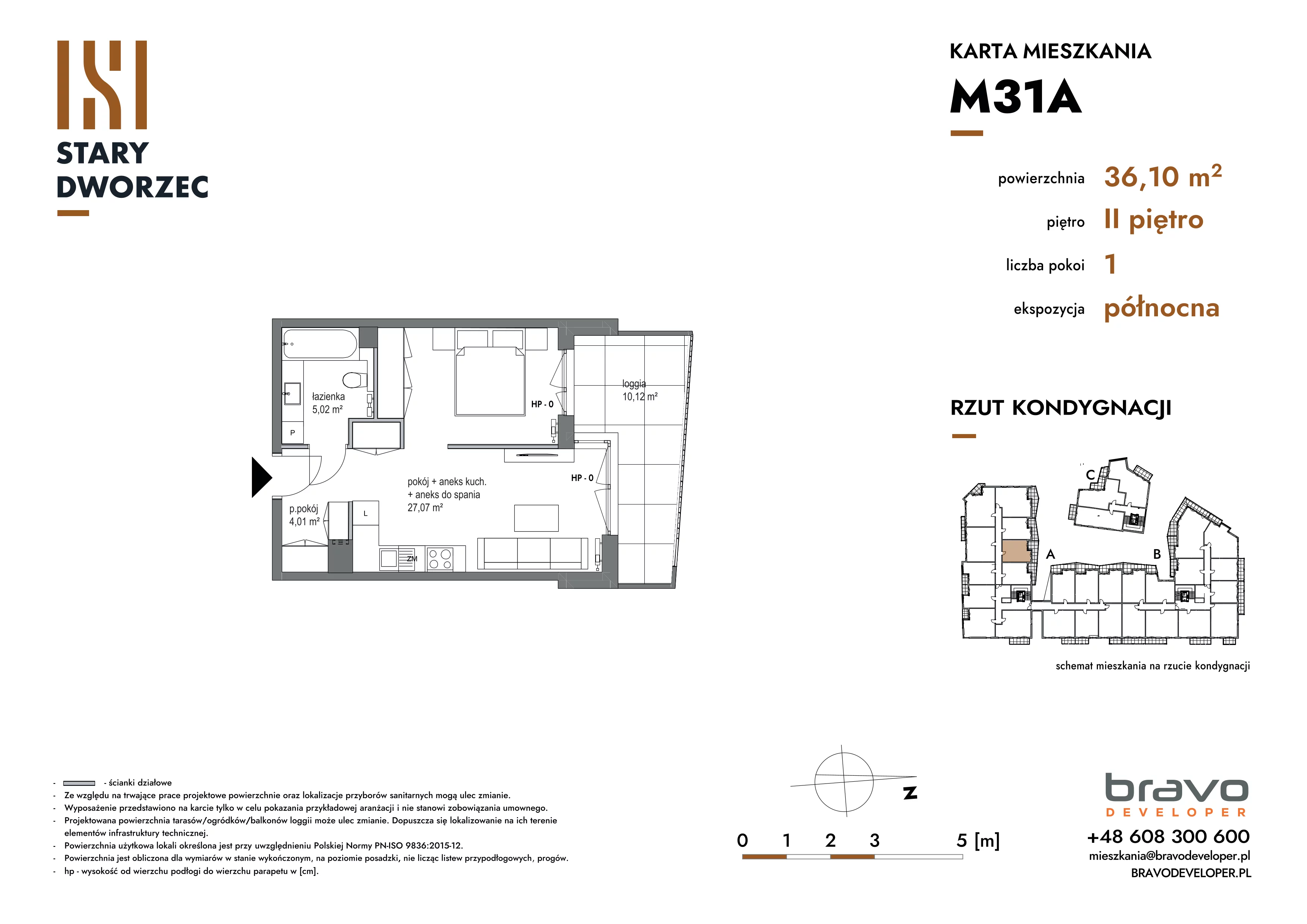 1 pokój, apartament 36,10 m², piętro 2, oferta nr M 31A, Stary Dworzec, Kartuzy, ul. Dworcowa