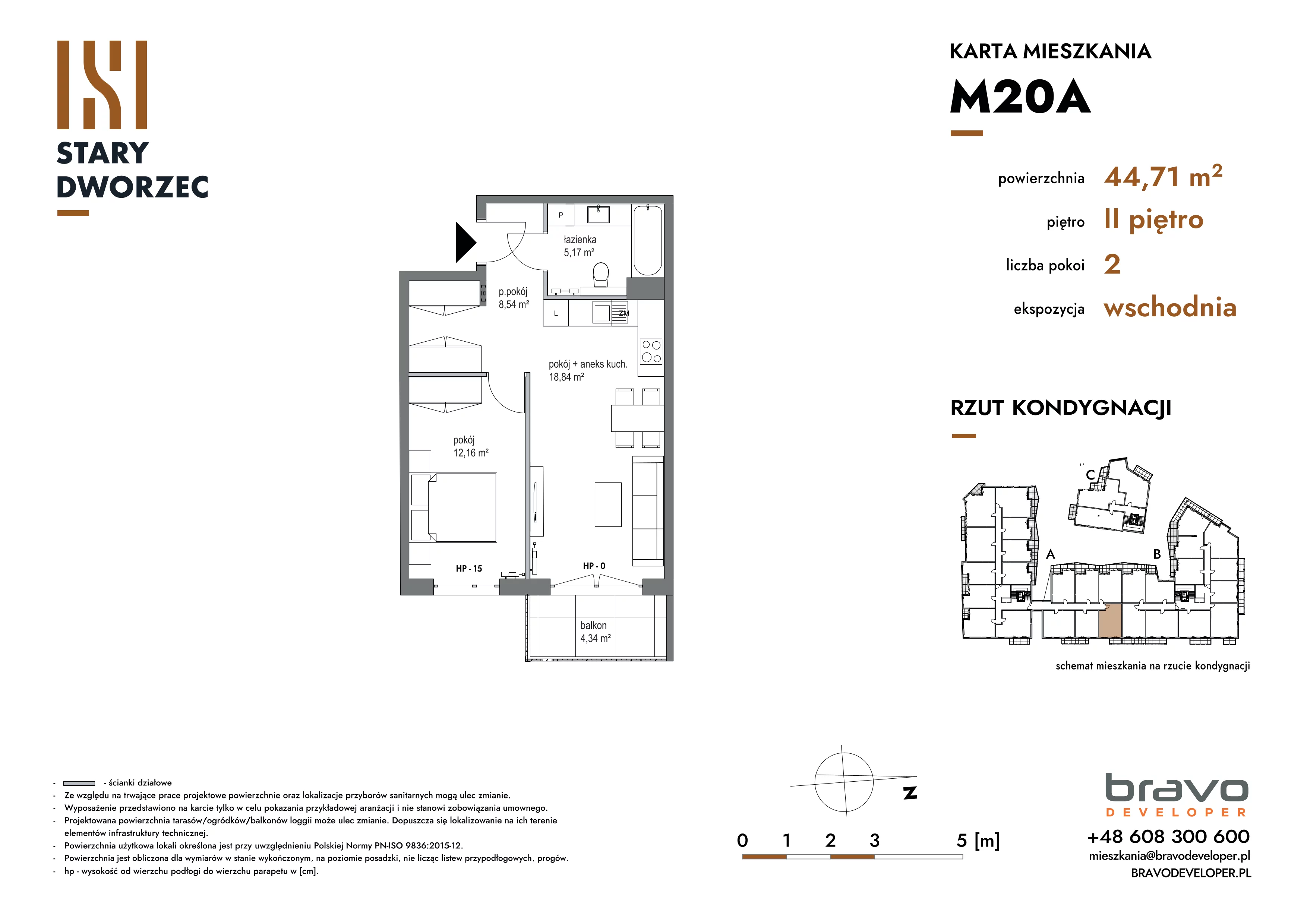 2 pokoje, mieszkanie 44,71 m², piętro 2, oferta nr M 20A, Stary Dworzec, Kartuzy, ul. Dworcowa