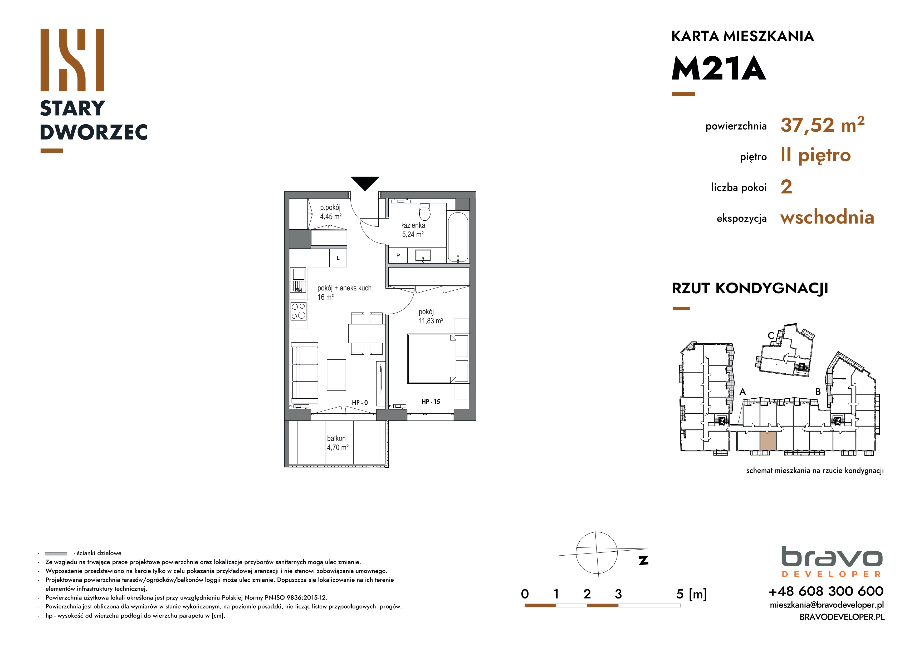 2 pokoje, apartament 37,52 m², piętro 2, oferta nr M 21A, Stary Dworzec, Kartuzy, ul. Dworcowa