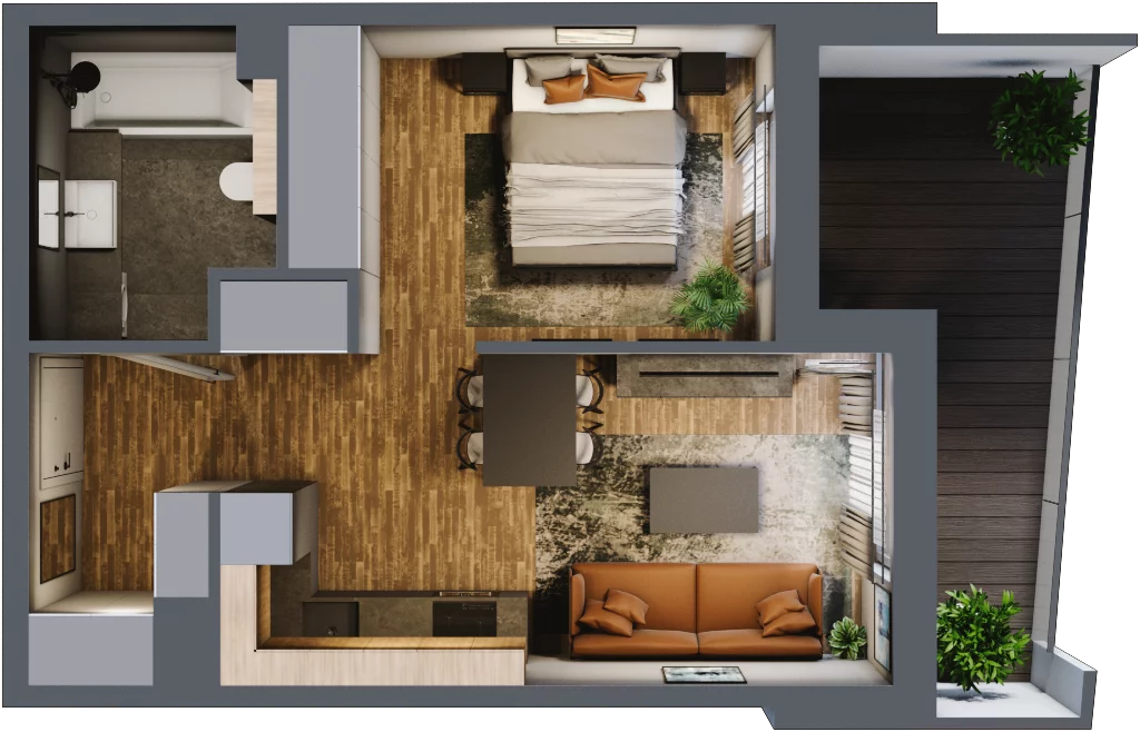 1 pokój, mieszkanie 36,10 m², piętro 2, oferta nr M 31A, Stary Dworzec, Kartuzy, ul. Dworcowa