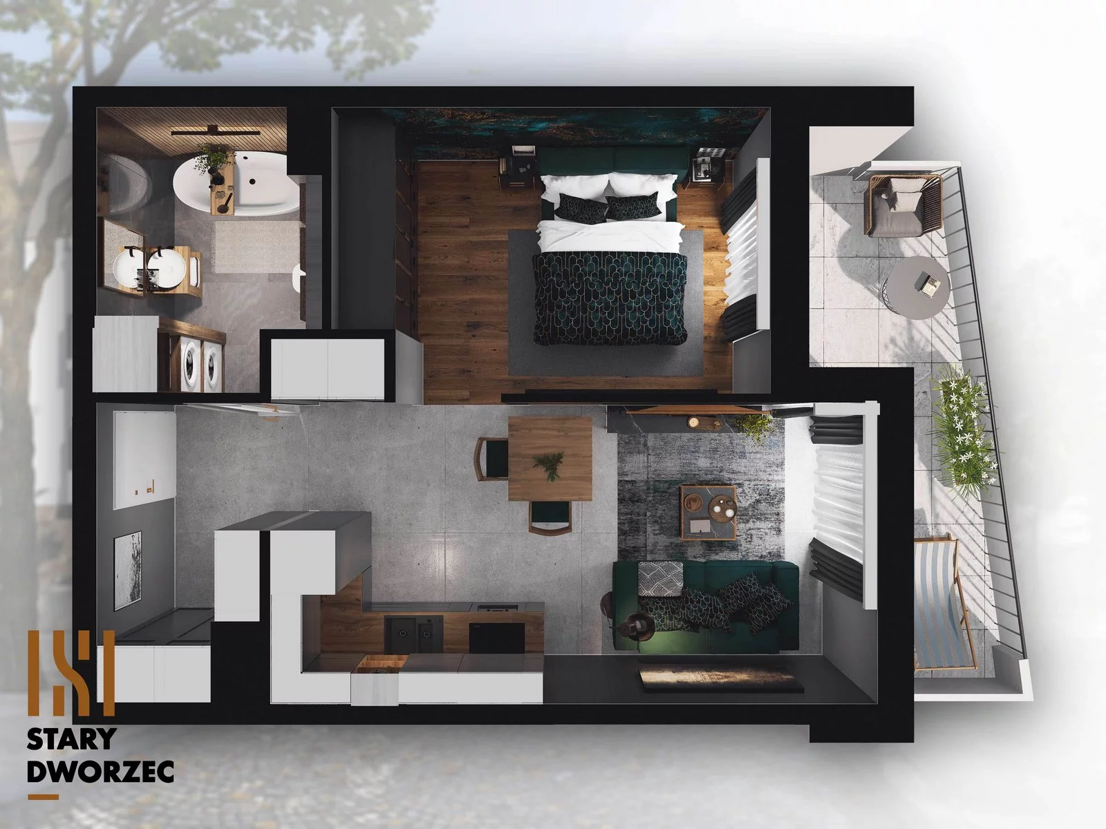1 pokój, apartament 36,03 m², piętro 2, oferta nr M 30A, Stary Dworzec, Kartuzy, ul. Dworcowa