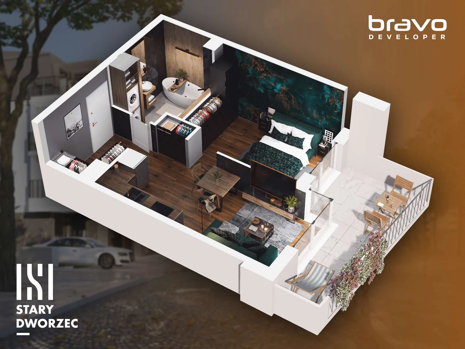 1 pokój, apartament 36,10 m², piętro 2, oferta nr M 31A, Stary Dworzec, Kartuzy, ul. Dworcowa