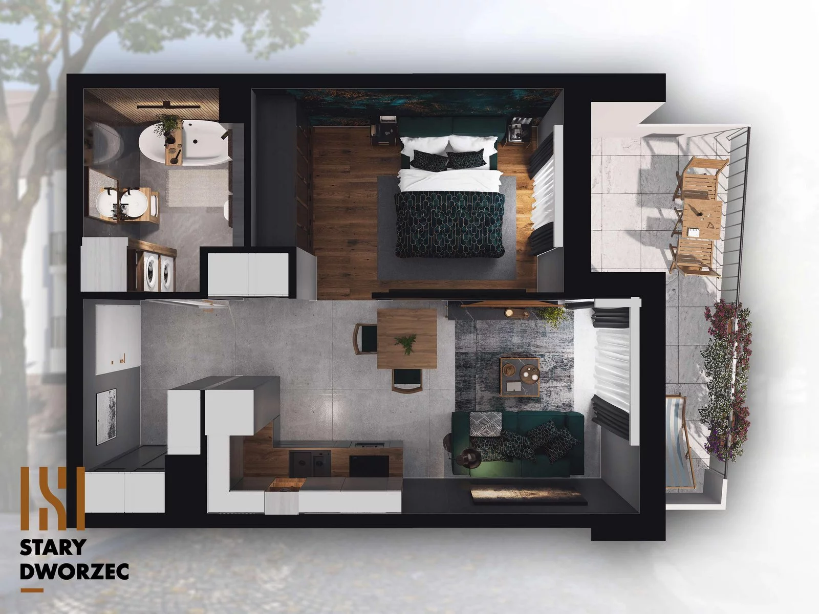 1 pokój, apartament 36,10 m², piętro 2, oferta nr M 31A, Stary Dworzec, Kartuzy, ul. Dworcowa