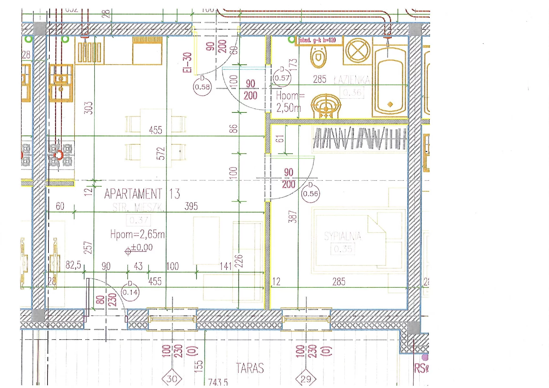 2 pokoje, apartament 41,91 m², parter, oferta nr 13, Perła Mórz, Sianożęty, ul. Lotnicza 1