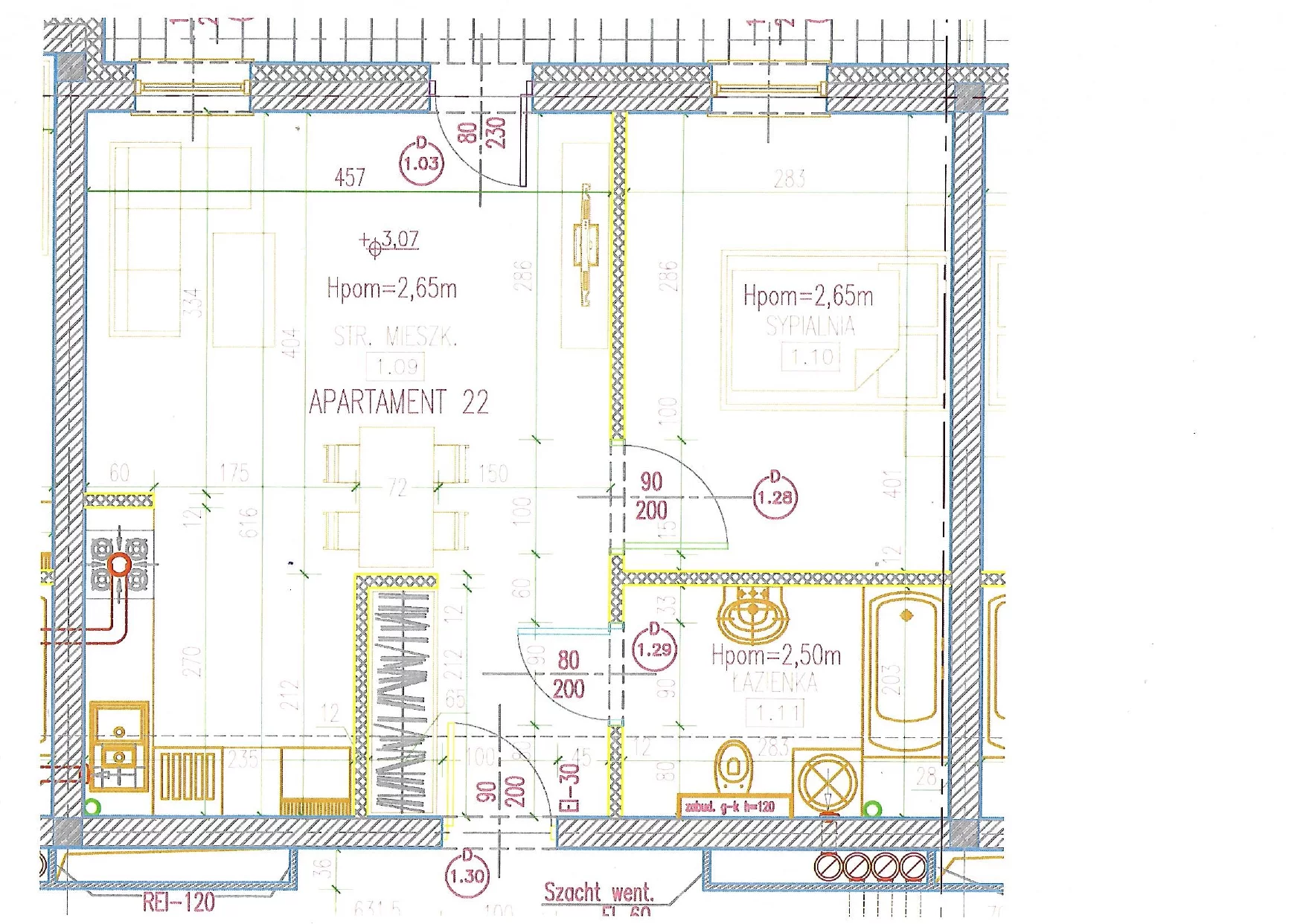 2 pokoje, apartament 44,85 m², piętro 1, oferta nr 22, Perła Mórz, Sianożęty, ul. Lotnicza 1