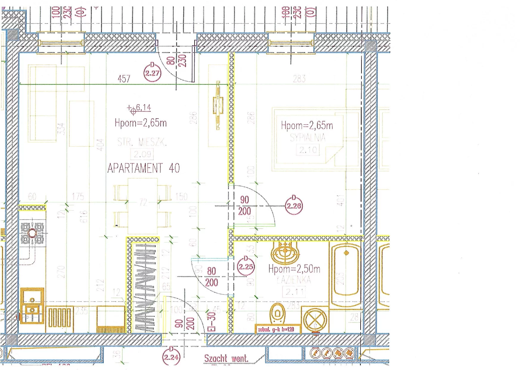 2 pokoje, apartament 44,85 m², piętro 2, oferta nr 40, Perła Mórz, Sianożęty, ul. Lotnicza 1