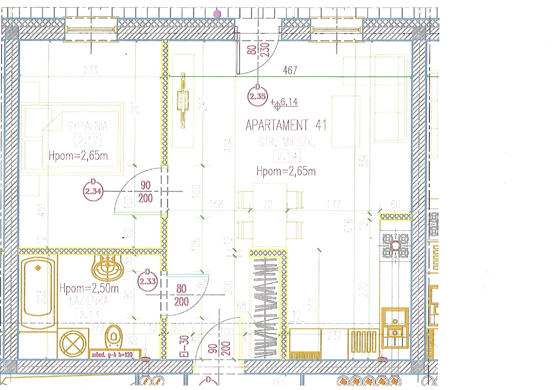 2 pokoje, apartament 44,86 m², piętro 2, oferta nr 41, Perła Mórz, Sianożęty, ul. Lotnicza 1