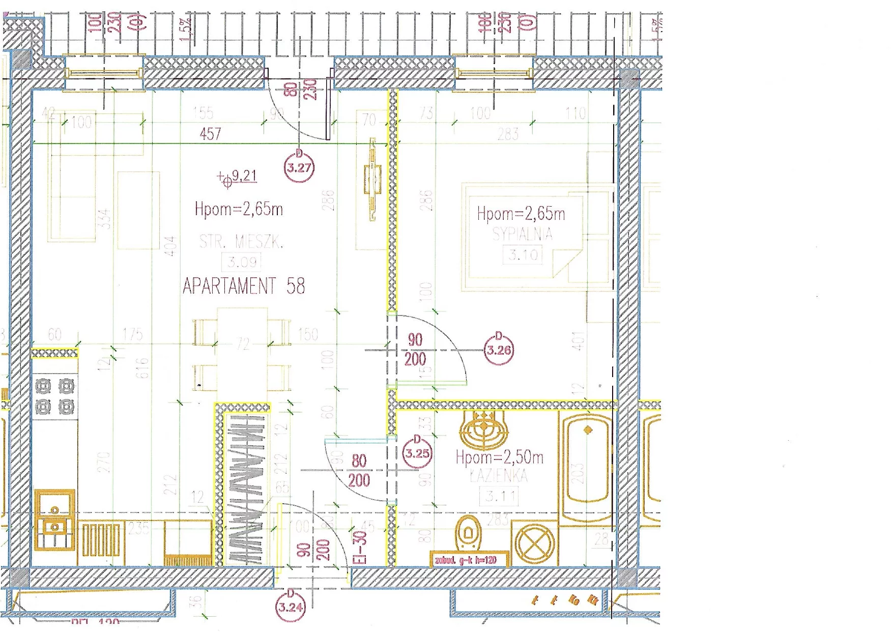 2 pokoje, apartament 44,85 m², piętro 3, oferta nr 58, Perła Mórz, Sianożęty, ul. Lotnicza 1