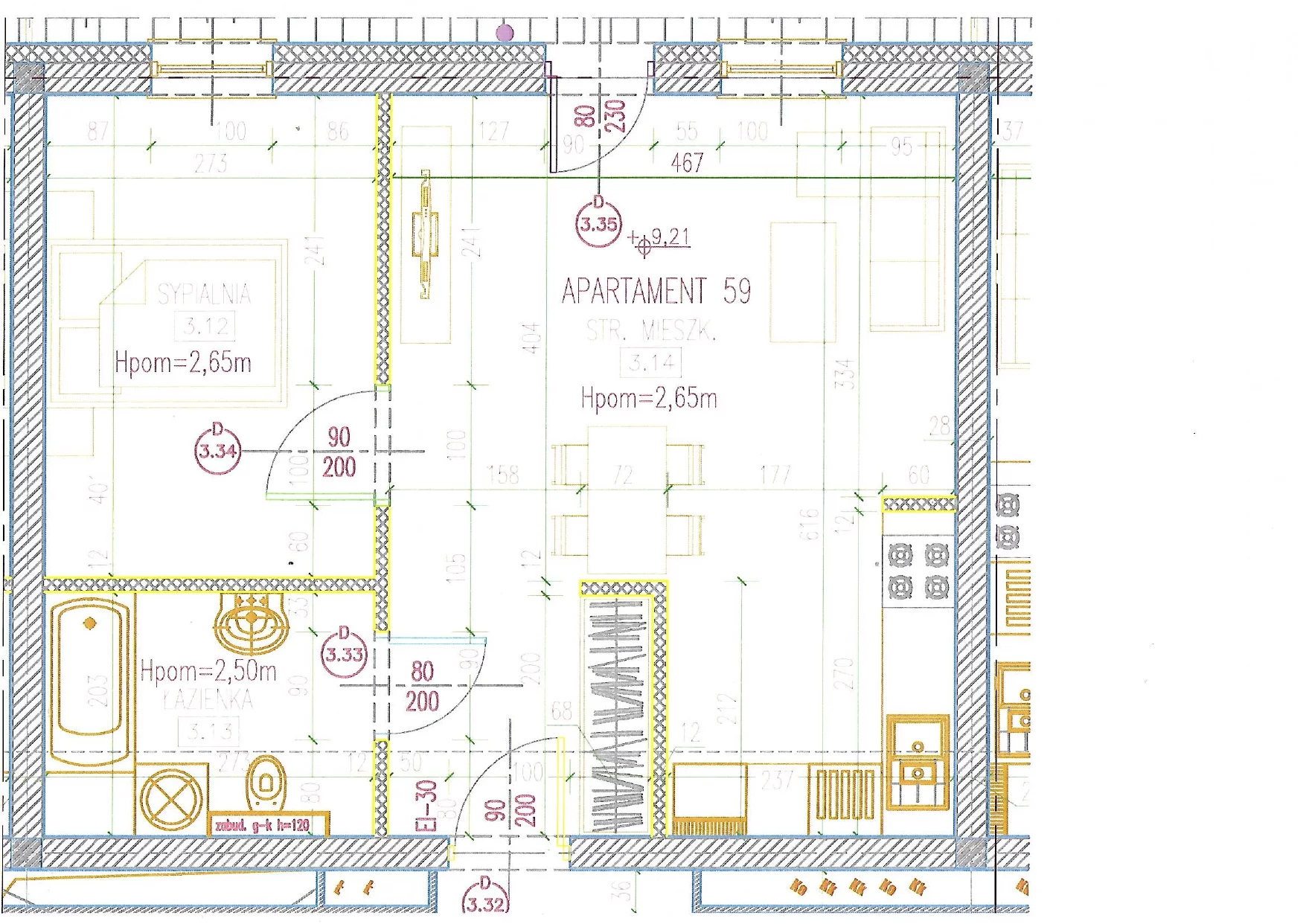 2 pokoje, apartament 44,86 m², piętro 3, oferta nr 59, Perła Mórz, Sianożęty, ul. Lotnicza 1