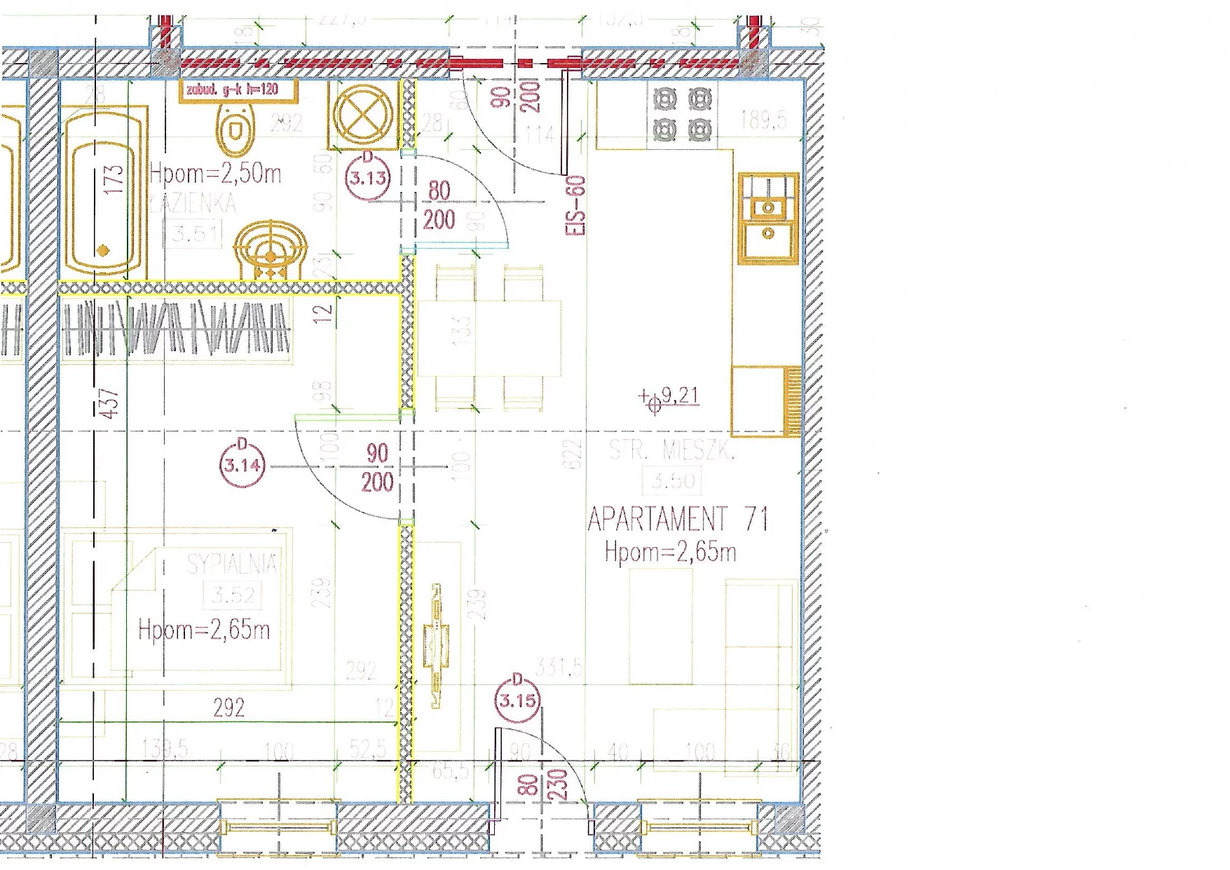 2 pokoje, apartament 38,42 m², piętro 3, oferta nr 71, Perła Mórz, Sianożęty, ul. Lotnicza 1