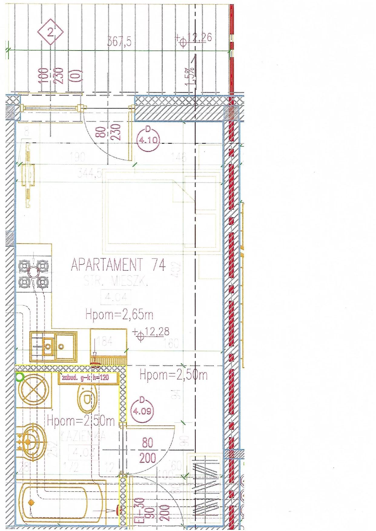 Apartament 22,40 m², piętro 4, oferta nr 74, Perła Mórz, Sianożęty, ul. Lotnicza 1