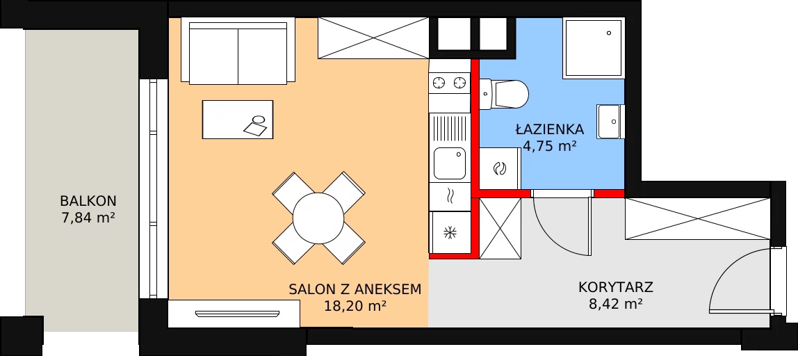 Apartament 31,37 m², piętro 5, oferta nr B 5.3, Melody Park, Łódź, Śródmieście, Śródmieście-Wschód, ul. Pomorska 72/74