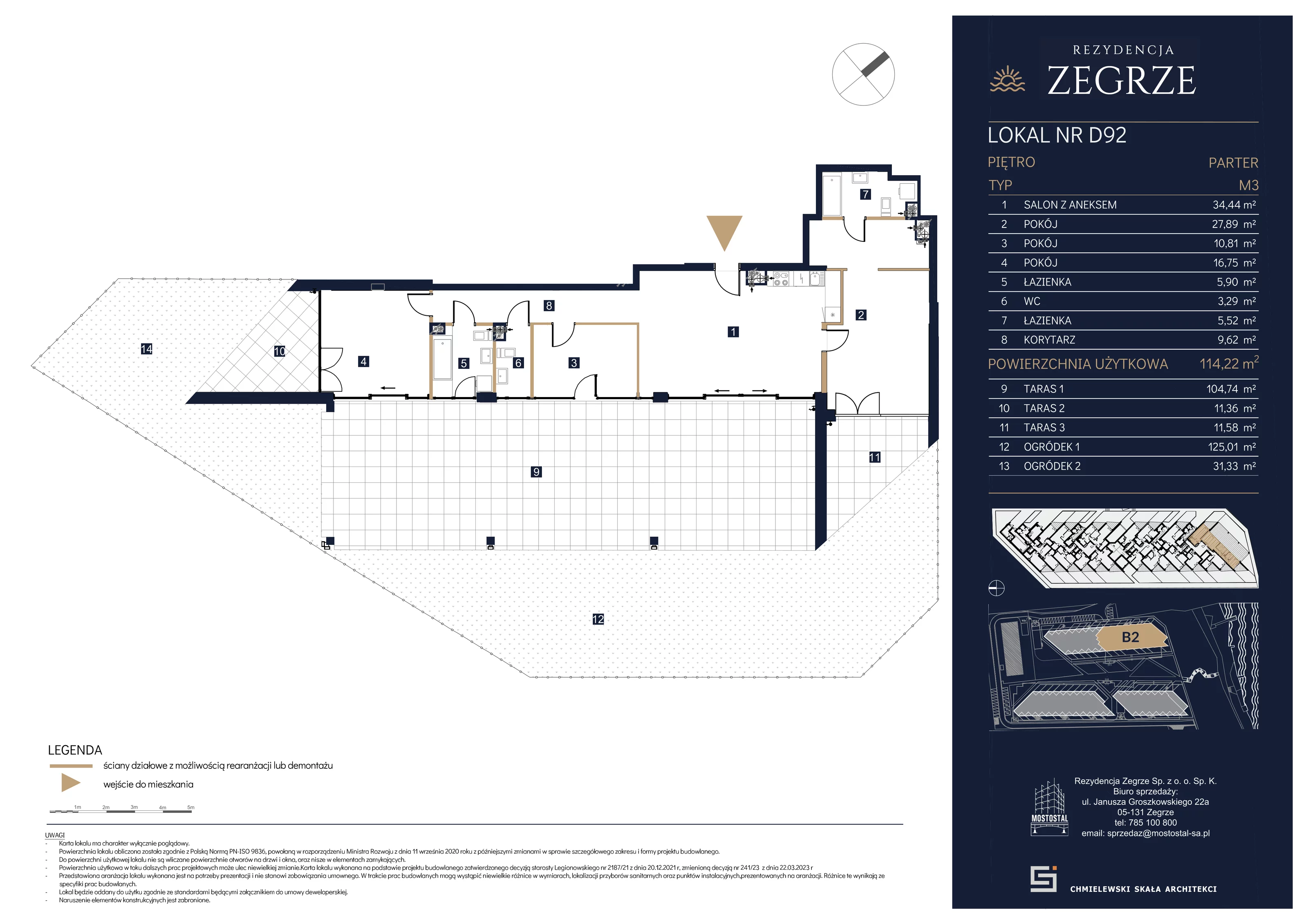 Mieszkanie 113,45 m², parter, oferta nr B2.1.D.92, Rezydencja Zegrze II, Zegrze, ul. Groszkowskiego 22A-idx