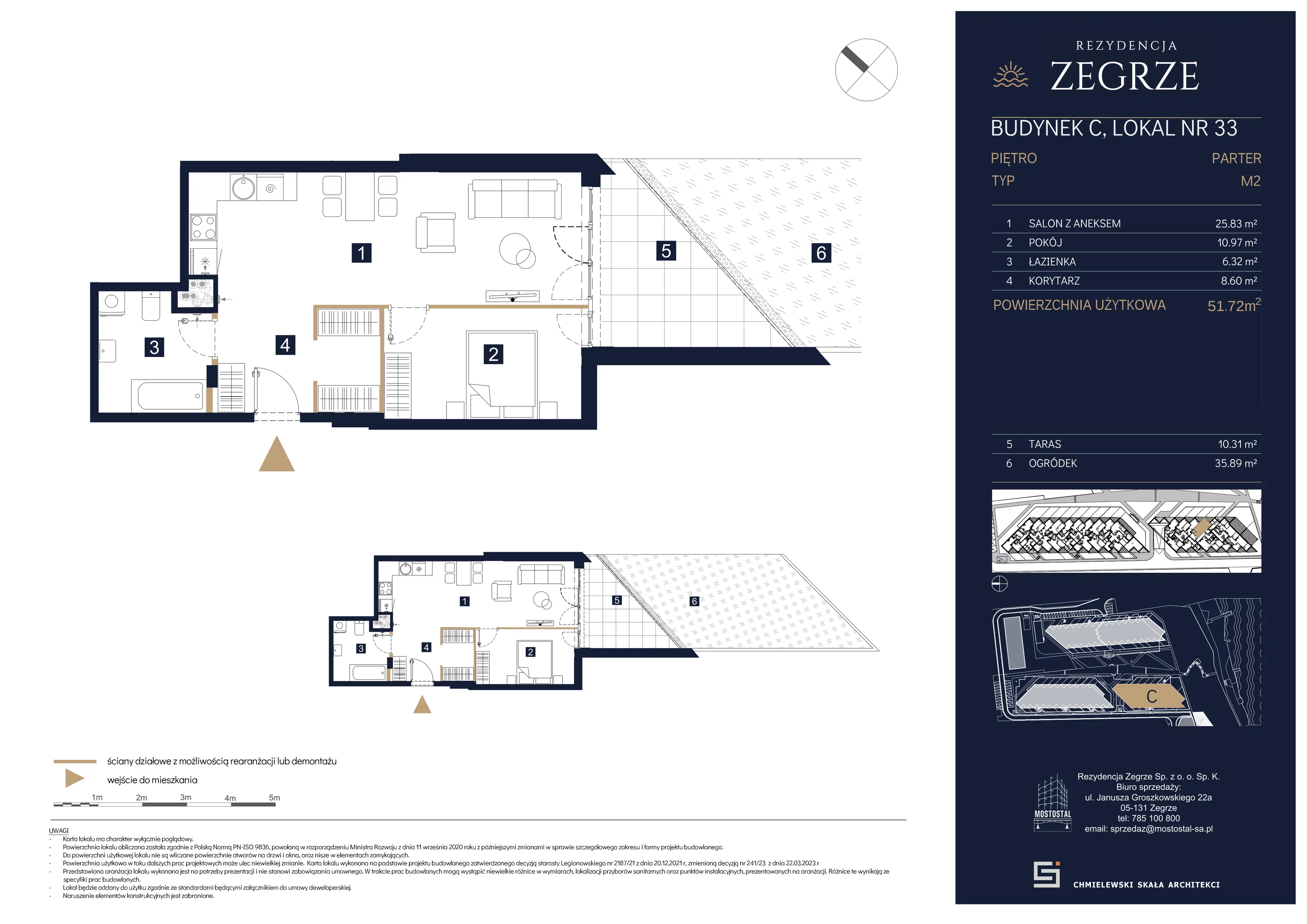 2 pokoje, apartament 51,72 m², parter, oferta nr C-B33, Rezydencja Zegrze III, Zegrze, ul. Groszkowskiego 22A