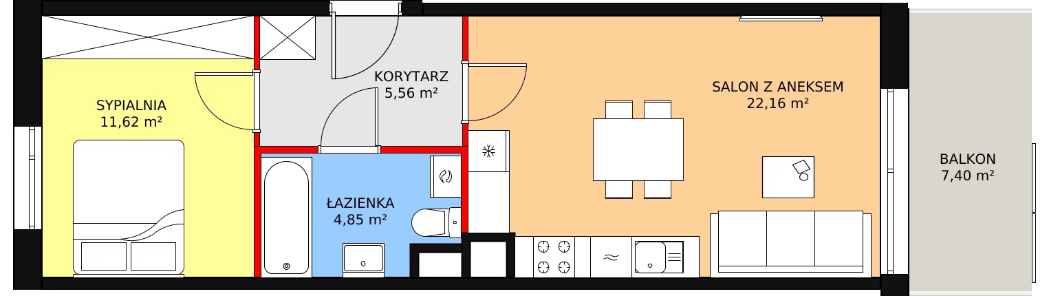 Mieszkanie 44,19 m², piętro 2, oferta nr M2/05, Orzechowa, Warszawa, Włochy, Raków, ul. Orzechowa 3