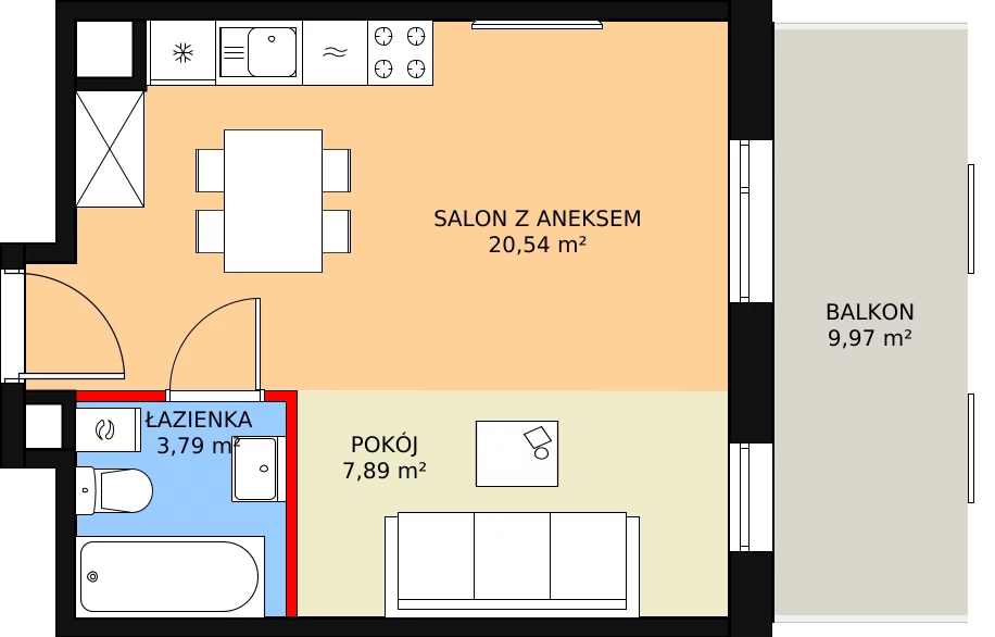 Mieszkanie 32,22 m², piętro 2, oferta nr M2/09, Orzechowa, Warszawa, Włochy, Raków, ul. Orzechowa 3