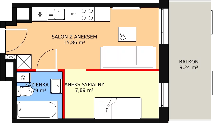 1 pokój, mieszkanie 27,54 m², piętro 3, oferta nr M3/06, Orzechowa, Warszawa, Włochy, Raków, ul. Orzechowa 3