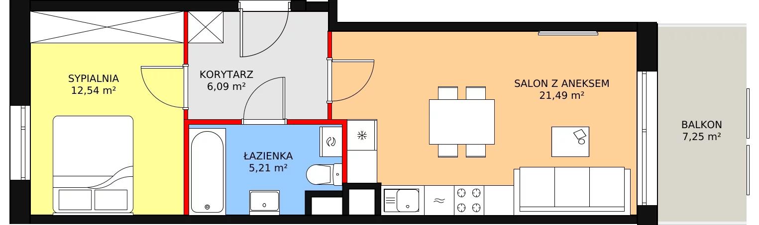 Mieszkanie 45,33 m², piętro 4, oferta nr M4/08, Orzechowa, Warszawa, Włochy, Raków, ul. Orzechowa 3