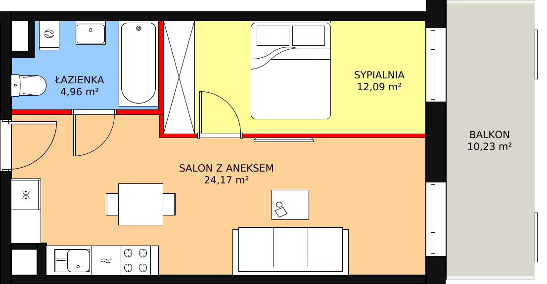 Mieszkanie 41,22 m², piętro 4, oferta nr M4/14, Orzechowa, Warszawa, Włochy, Raków, ul. Orzechowa 3