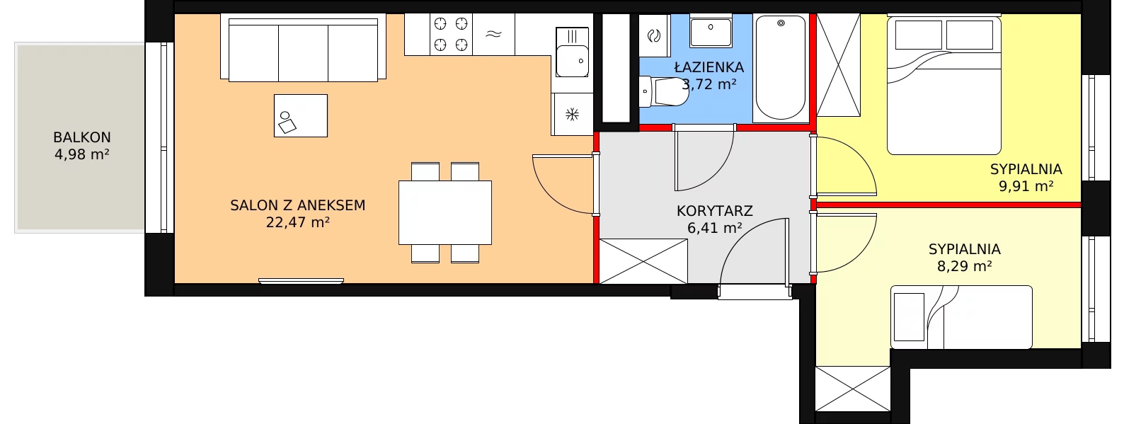 Mieszkanie 50,80 m², piętro 5, oferta nr M5/19, Orzechowa, Warszawa, Włochy, Raków, ul. Orzechowa 3