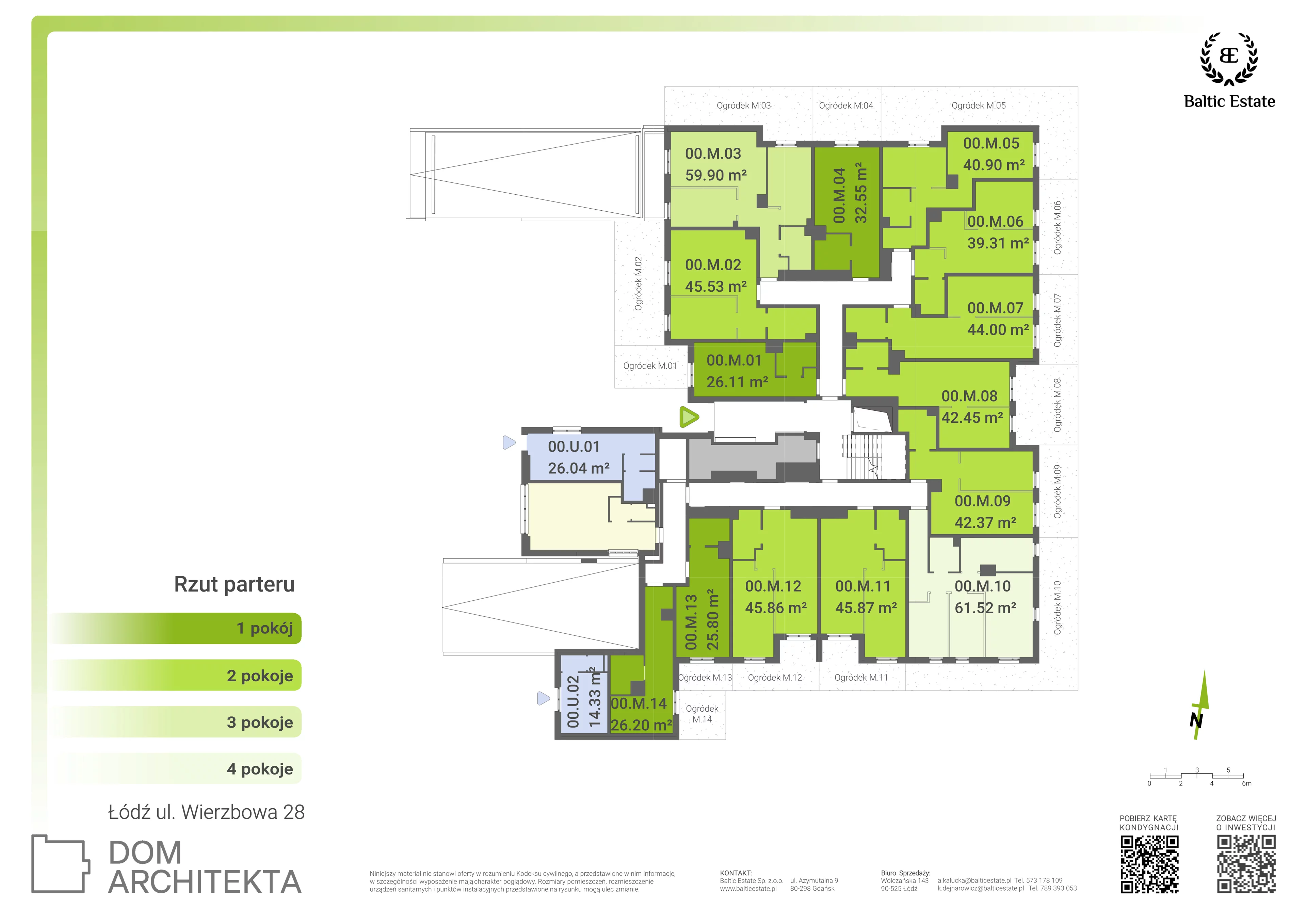 Nowe Mieszkanie, 40,90 m², 2 pokoje, parter, oferta nr 00.M.05