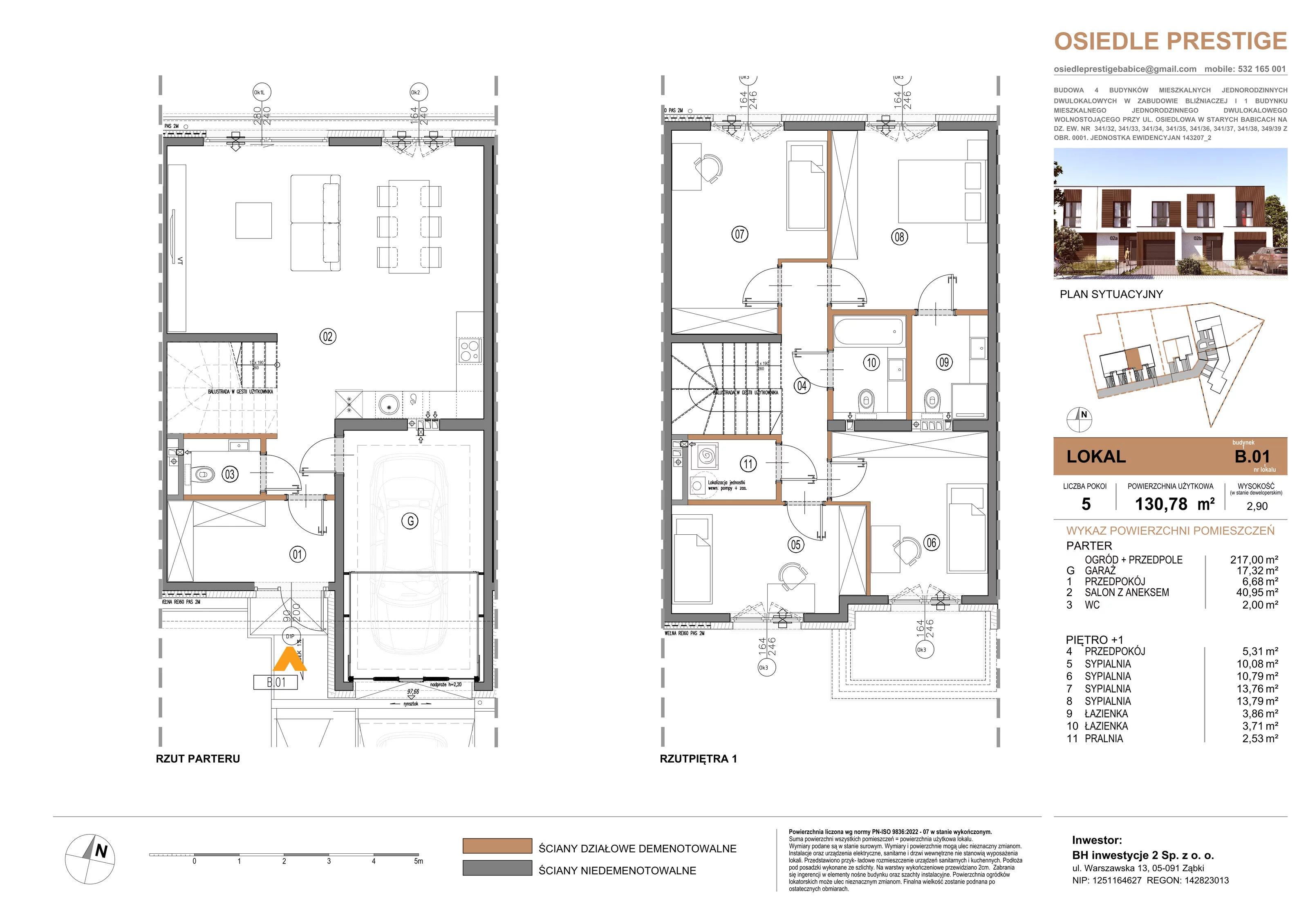 Dom 130,78 m², oferta nr B.1, Osiedle Prestige, Stare Babice, ul. Osiedlowa