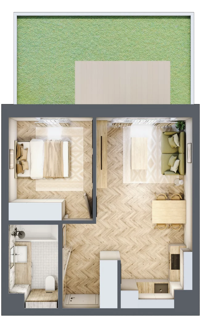 2 pokoje, mieszkanie 40,02 m², parter, oferta nr A7, Nowy Reden, Dąbrowa Górnicza, Reden, ul. Przemysłowa