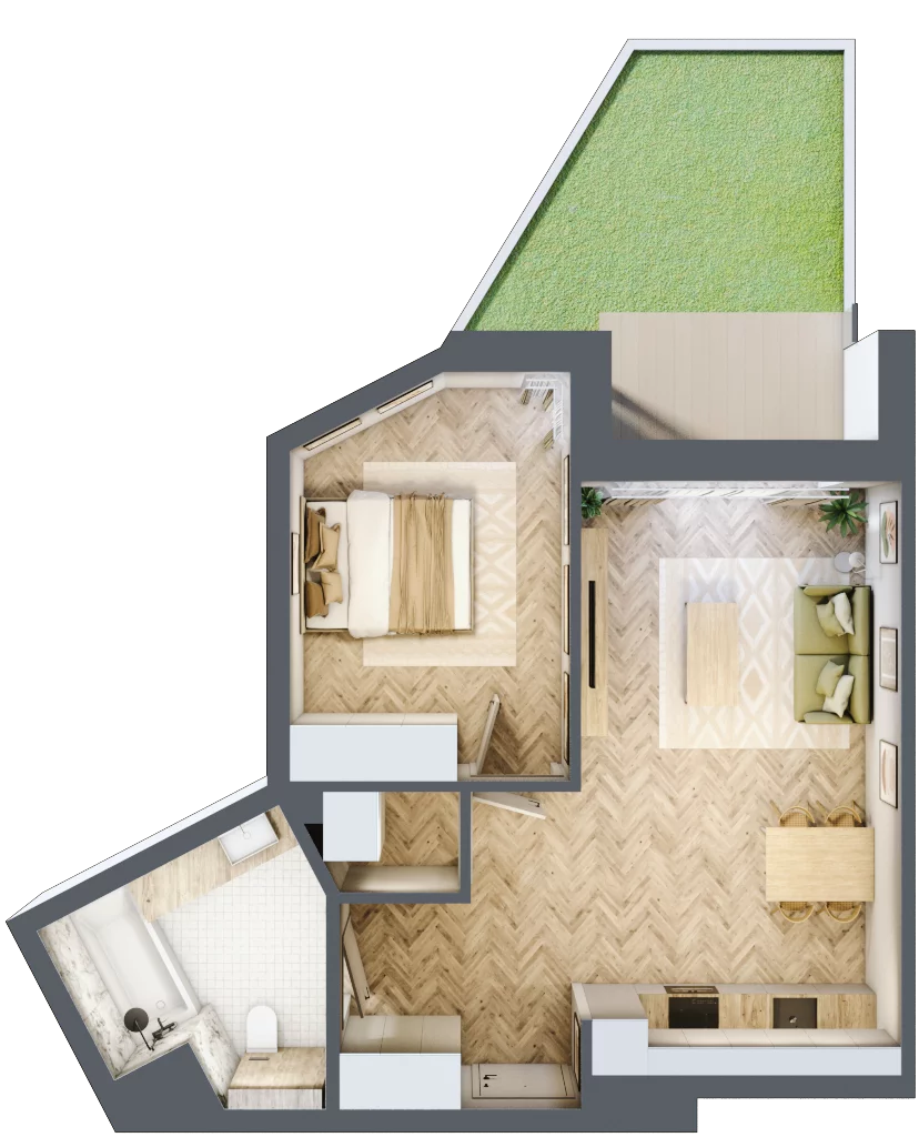 2 pokoje, mieszkanie 51,47 m², parter, oferta nr A63, Nowy Reden, Dąbrowa Górnicza, Reden, ul. Przemysłowa