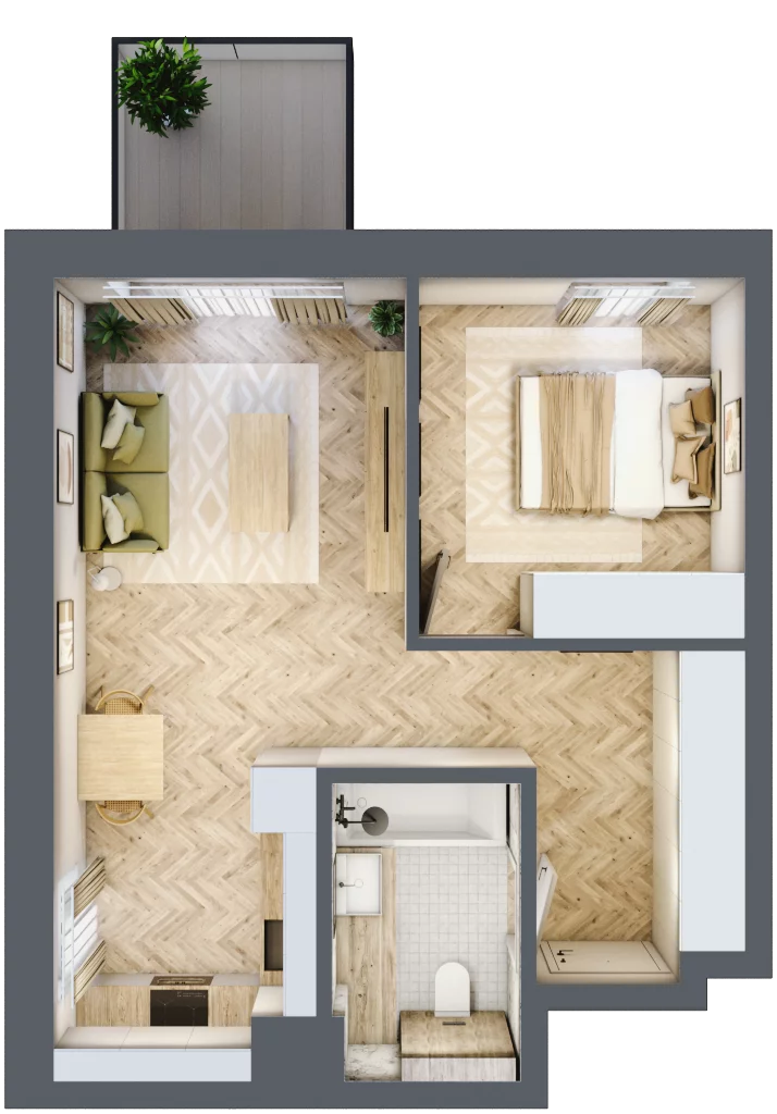 2 pokoje, mieszkanie 44,20 m², piętro 2, oferta nr B18, Nowy Reden, Dąbrowa Górnicza, Reden, ul. Przemysłowa