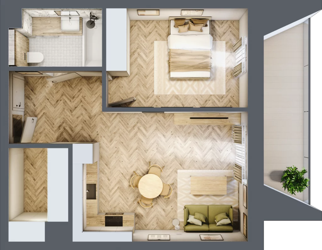 2 pokoje, mieszkanie 48,07 m², piętro 1, oferta nr A17, Nowa Częstochowa Małopolska, Częstochowa, Częstochówka-Parkitka, ul. Małopolska