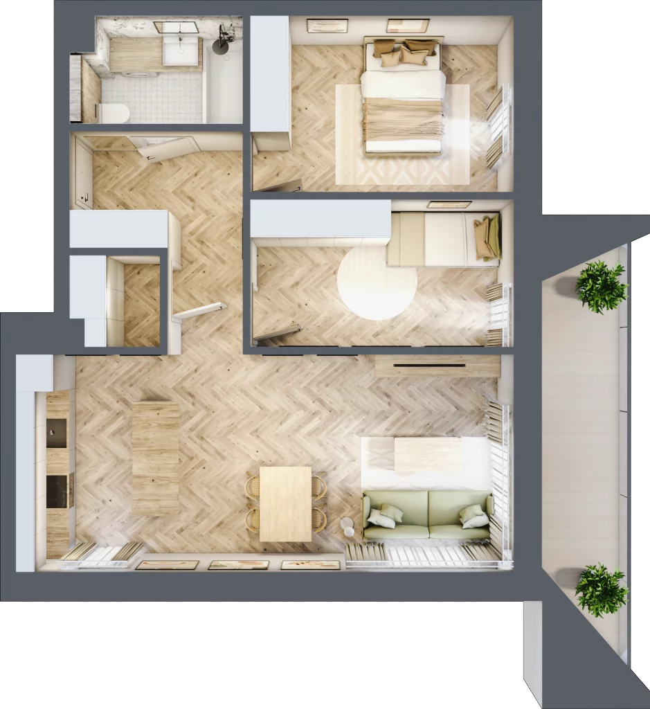 3 pokoje, mieszkanie 65,16 m², piętro 1, oferta nr B10, Nowa Częstochowa Małopolska, Częstochowa, Częstochówka-Parkitka, ul. Małopolska