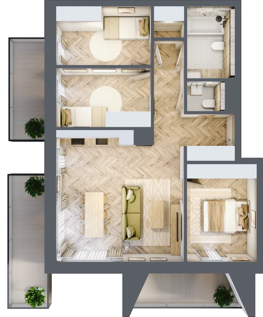 4 pokoje, mieszkanie 73,36 m², piętro 2, oferta nr C20, Nowa Częstochowa Małopolska, Częstochowa, Częstochówka-Parkitka, ul. Małopolska