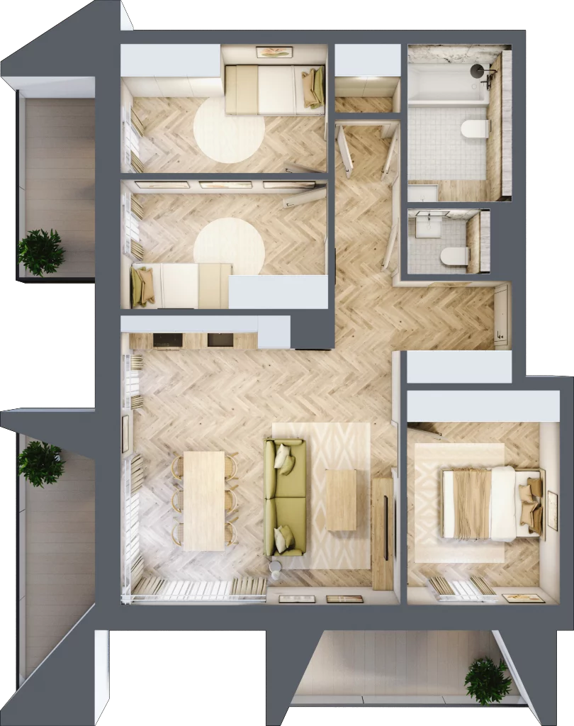4 pokoje, mieszkanie 73,36 m², piętro 1, oferta nr C11, Nowa Częstochowa Małopolska, Częstochowa, Częstochówka-Parkitka, ul. Małopolska