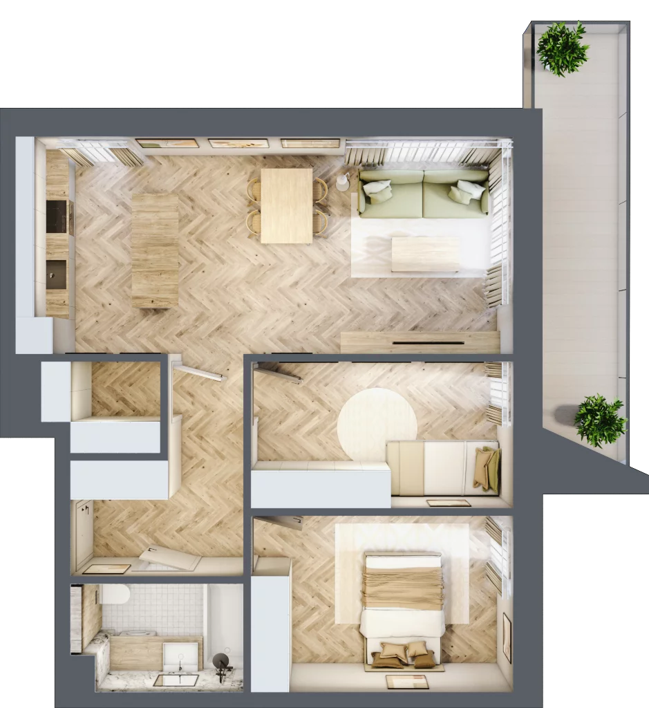 3 pokoje, mieszkanie 65,74 m², piętro 2, oferta nr C25, Nowa Częstochowa Małopolska, Częstochowa, Częstochówka-Parkitka, ul. Małopolska
