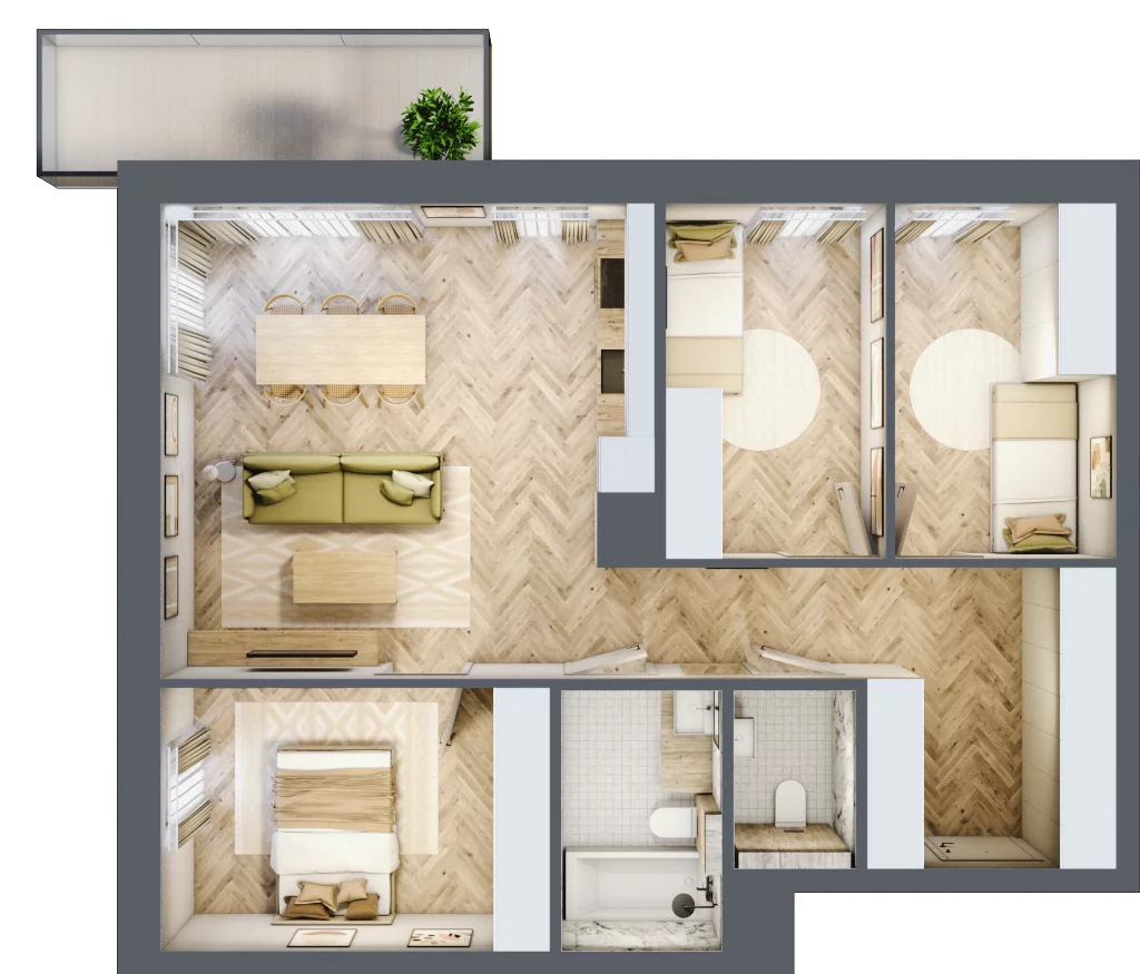 4 pokoje, mieszkanie 78,88 m², piętro 2, oferta nr D19, Nowa Częstochowa Małopolska, Częstochowa, Częstochówka-Parkitka, ul. Małopolska
