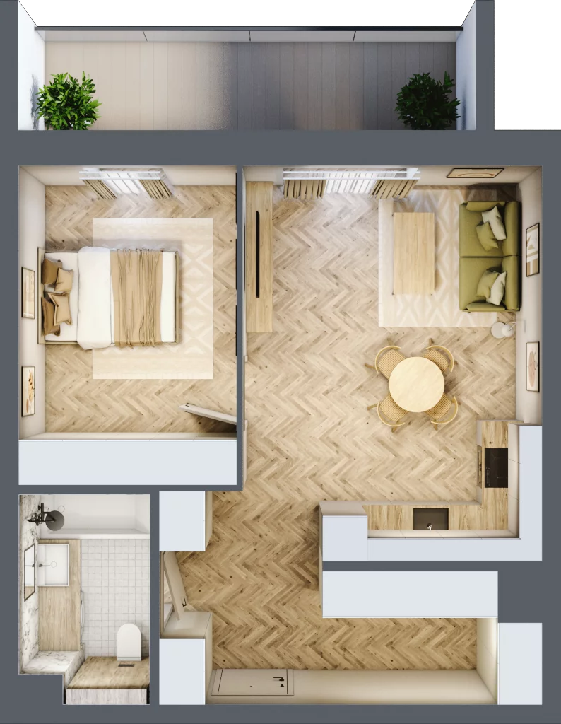 2 pokoje, mieszkanie 49,56 m², piętro 2, oferta nr D25, Nowa Częstochowa Małopolska, Częstochowa, Częstochówka-Parkitka, ul. Małopolska