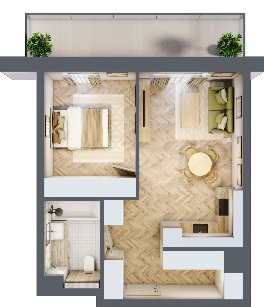 2 pokoje, mieszkanie 43,62 m², piętro 3, oferta nr D29, Nowa Częstochowa Małopolska, Częstochowa, Częstochówka-Parkitka, ul. Małopolska