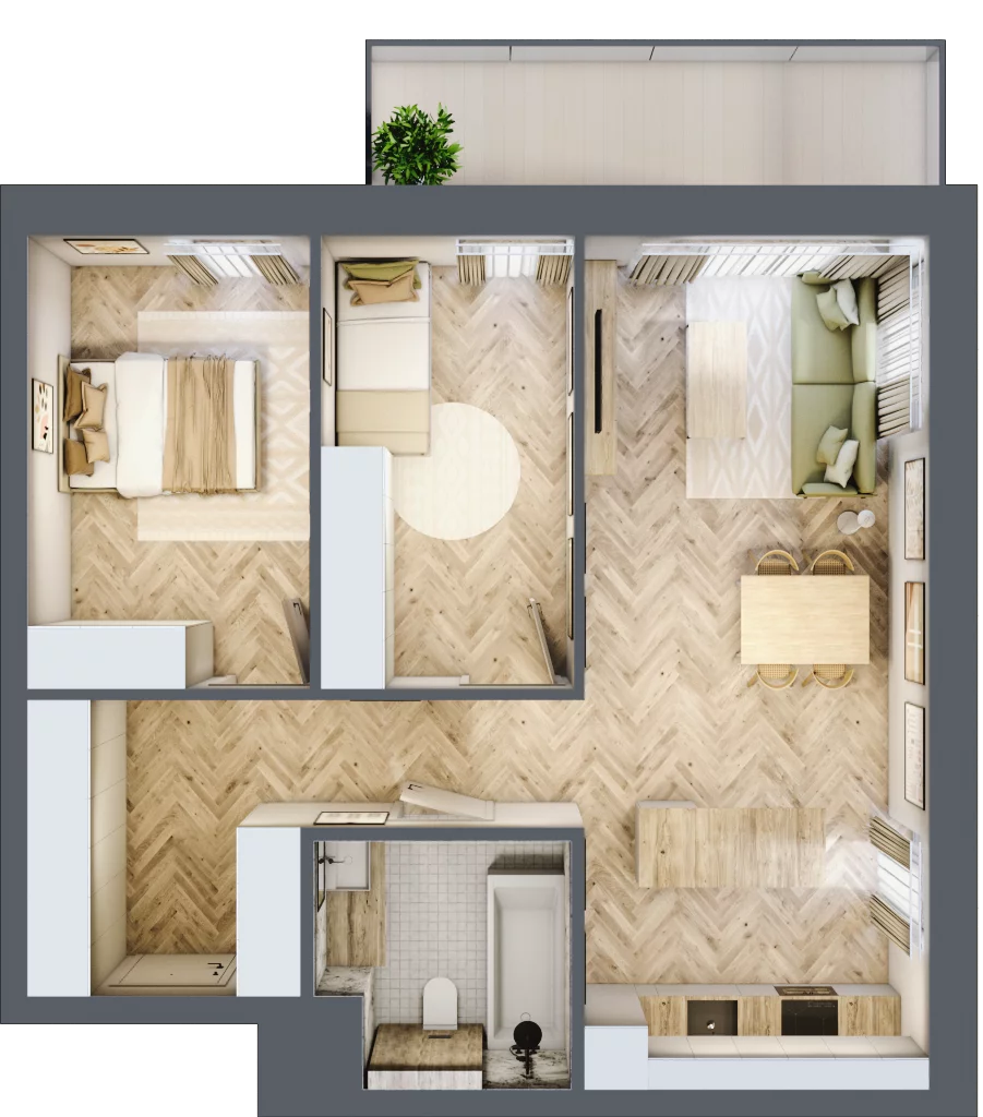 3 pokoje, mieszkanie 65,79 m², piętro 2, oferta nr D23, Nowa Częstochowa Małopolska, Częstochowa, Częstochówka-Parkitka, ul. Małopolska