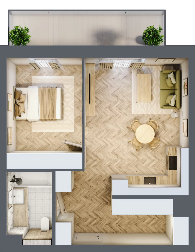 2 pokoje, mieszkanie 49,56 m², piętro 3, oferta nr D34, Nowa Częstochowa Małopolska, Częstochowa, Częstochówka-Parkitka, ul. Małopolska