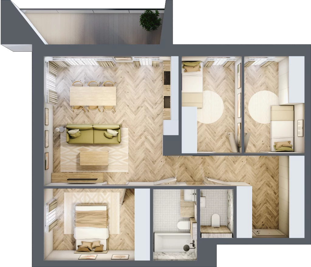 4 pokoje, mieszkanie 78,88 m², piętro 3, oferta nr D28, Nowa Częstochowa Małopolska, Częstochowa, Częstochówka-Parkitka, ul. Małopolska