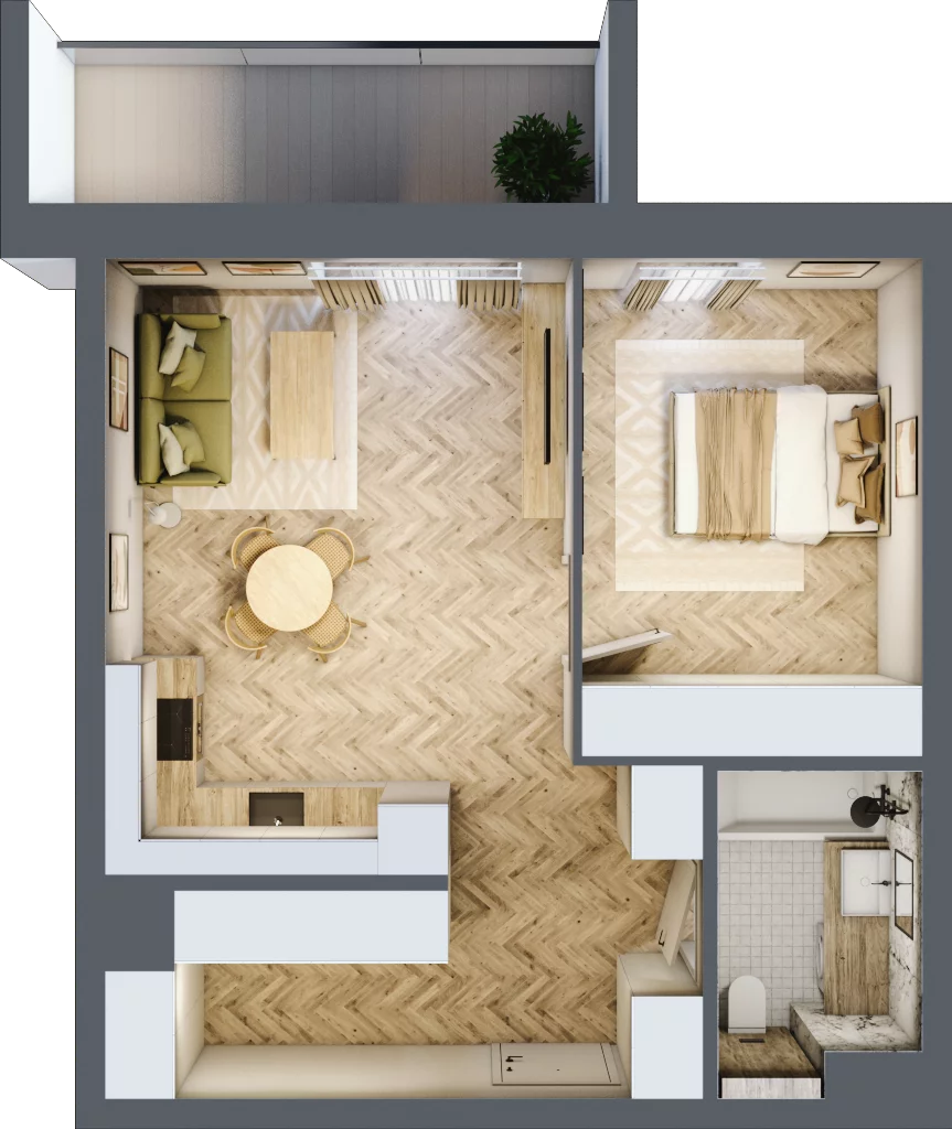 2 pokoje, mieszkanie 49,42 m², piętro 1, oferta nr D8, Nowa Częstochowa Małopolska, Częstochowa, Częstochówka-Parkitka, ul. Małopolska