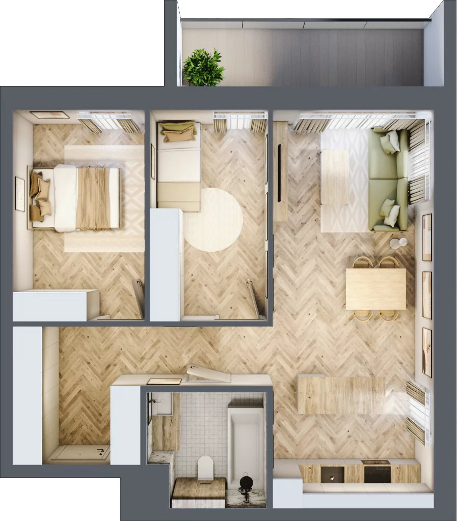 3 pokoje, mieszkanie 65,79 m², piętro 1, oferta nr D14, Nowa Częstochowa Małopolska, Częstochowa, Częstochówka-Parkitka, ul. Małopolska