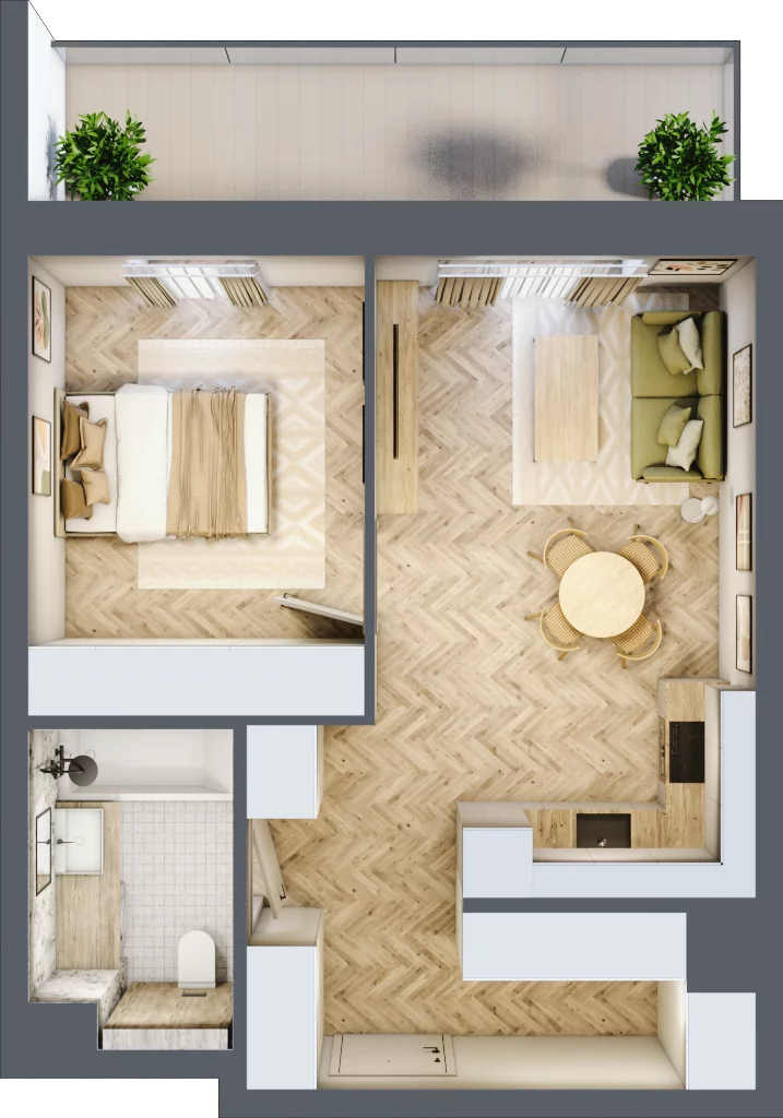 2 pokoje, mieszkanie 43,62 m², piętro 2, oferta nr D22, Nowa Częstochowa Małopolska, Częstochowa, Częstochówka-Parkitka, ul. Małopolska