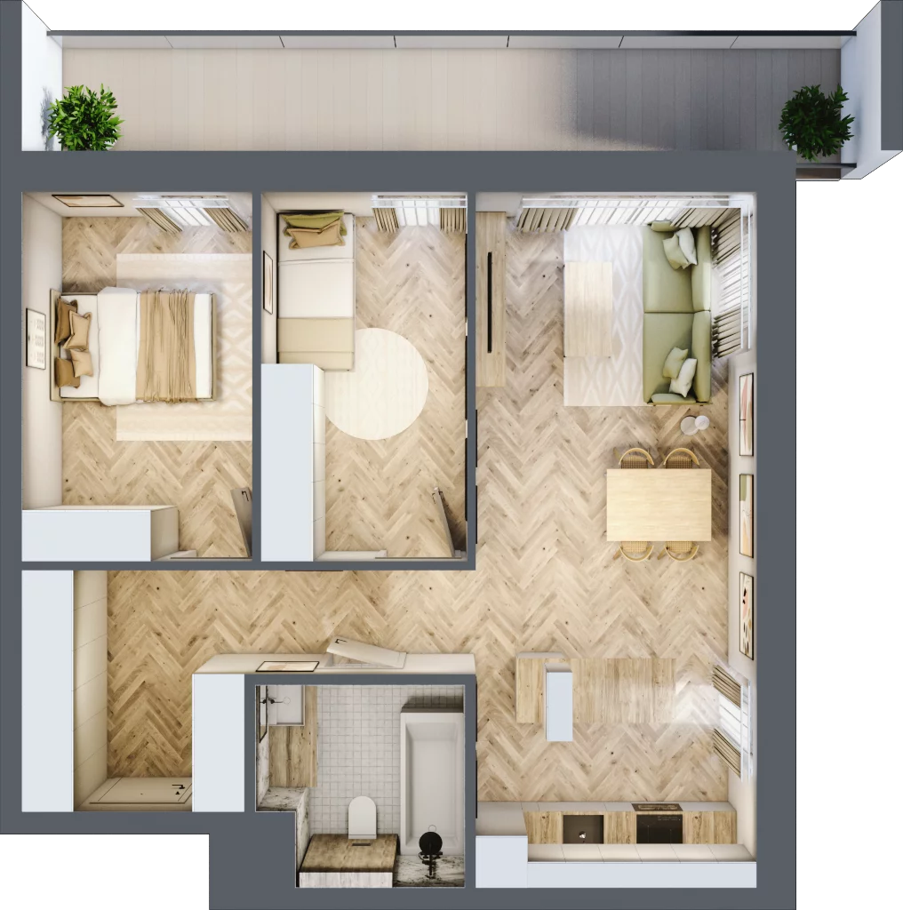 3 pokoje, mieszkanie 65,79 m², piętro 3, oferta nr E33, Nowa Częstochowa Małopolska, Częstochowa, Częstochówka-Parkitka, ul. Małopolska