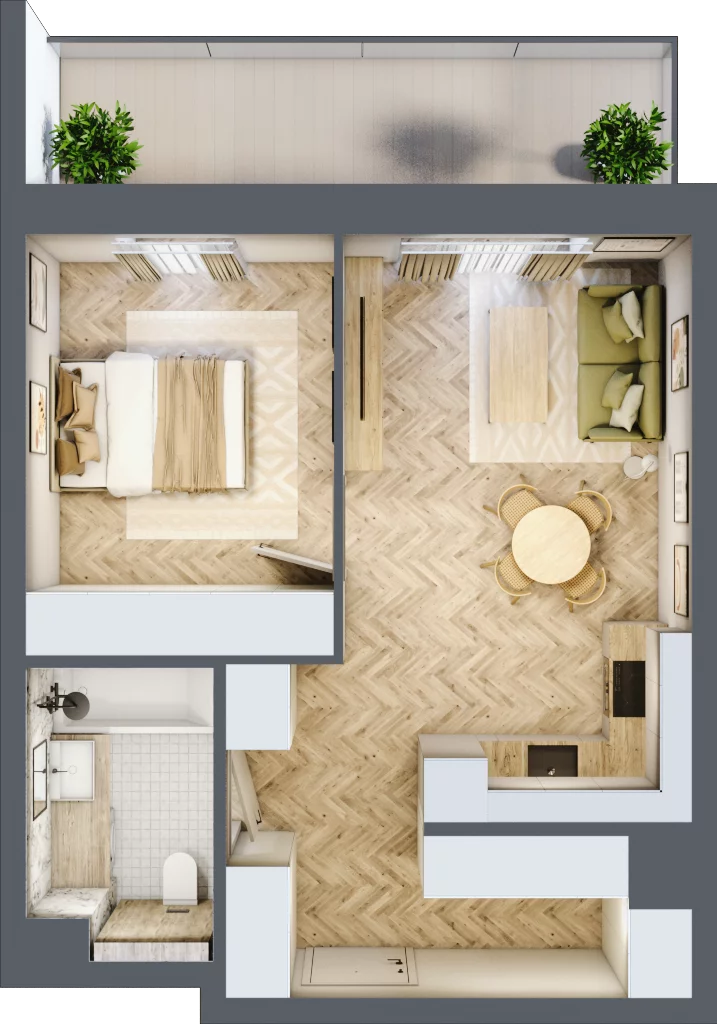 2 pokoje, mieszkanie 43,62 m², piętro 2, oferta nr E23, Nowa Częstochowa Małopolska, Częstochowa, Częstochówka-Parkitka, ul. Małopolska