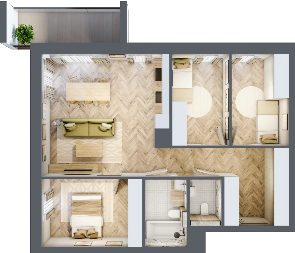 4 pokoje, mieszkanie 78,88 m², piętro 1, oferta nr E11, Nowa Częstochowa Małopolska, Częstochowa, Częstochówka-Parkitka, ul. Małopolska