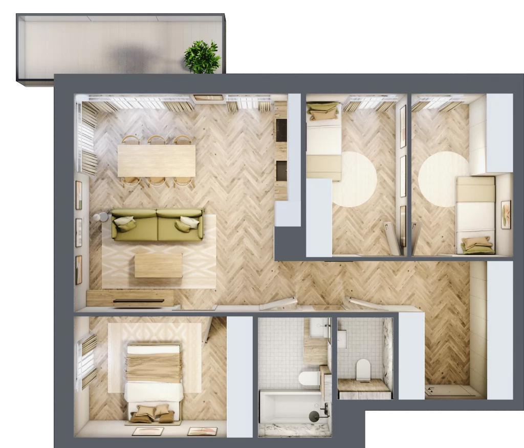 4 pokoje, mieszkanie 78,88 m², piętro 2, oferta nr E20, Nowa Częstochowa Małopolska, Częstochowa, Częstochówka-Parkitka, ul. Małopolska