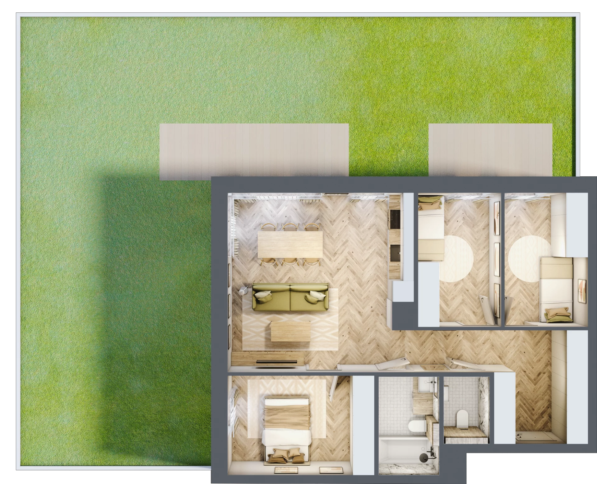 4 pokoje, mieszkanie 78,88 m², parter, oferta nr E2, Nowa Częstochowa Małopolska, Częstochowa, Częstochówka-Parkitka, ul. Małopolska